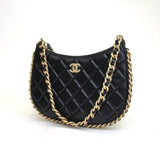 Chanel Round Hobo Bag Lambskin