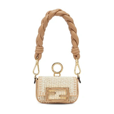 Fendi Raffia Nano Baguette Handle Charm