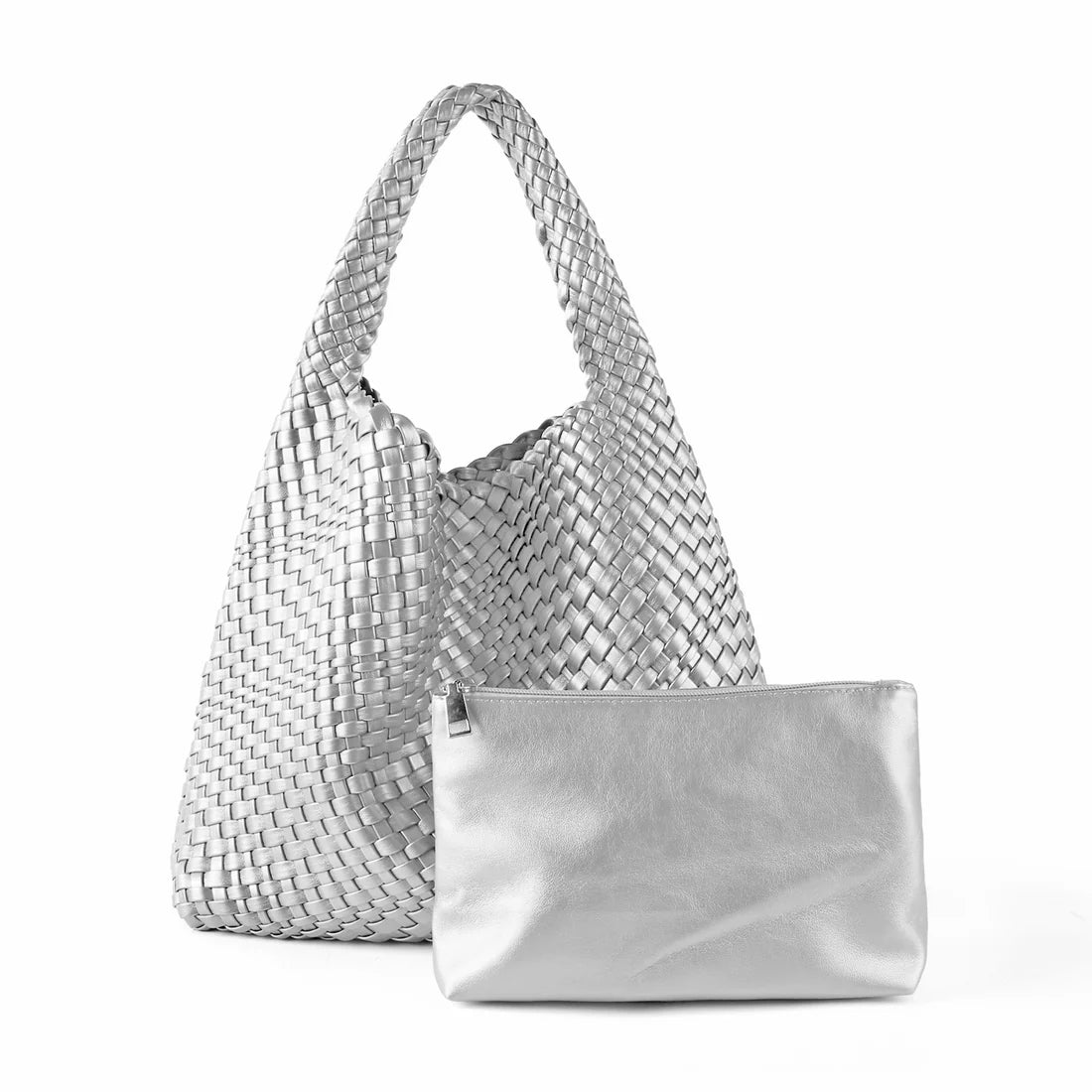 Silver knits bag Handwoven