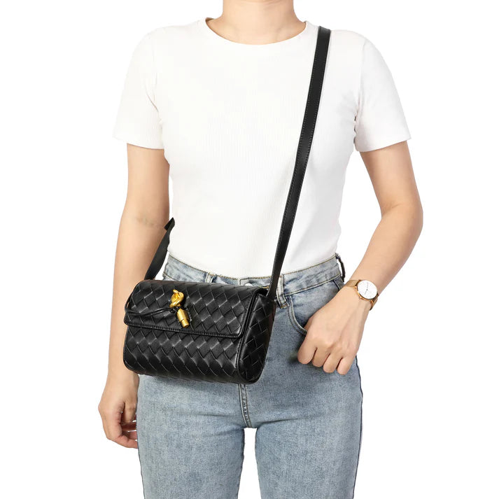 Hand-Woven Leather Shoulder Bag