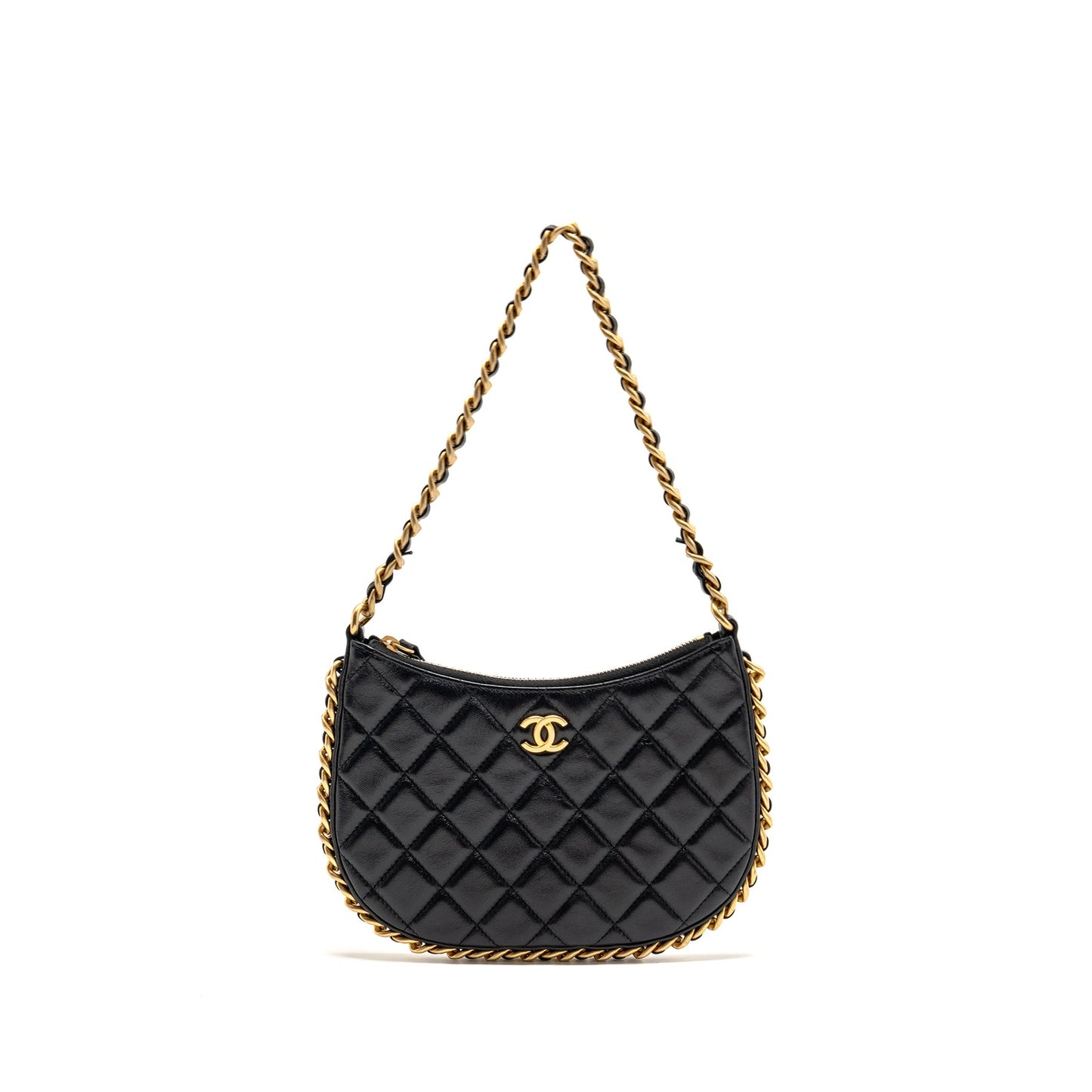 Chanel Round Hobo Bag Lambskin