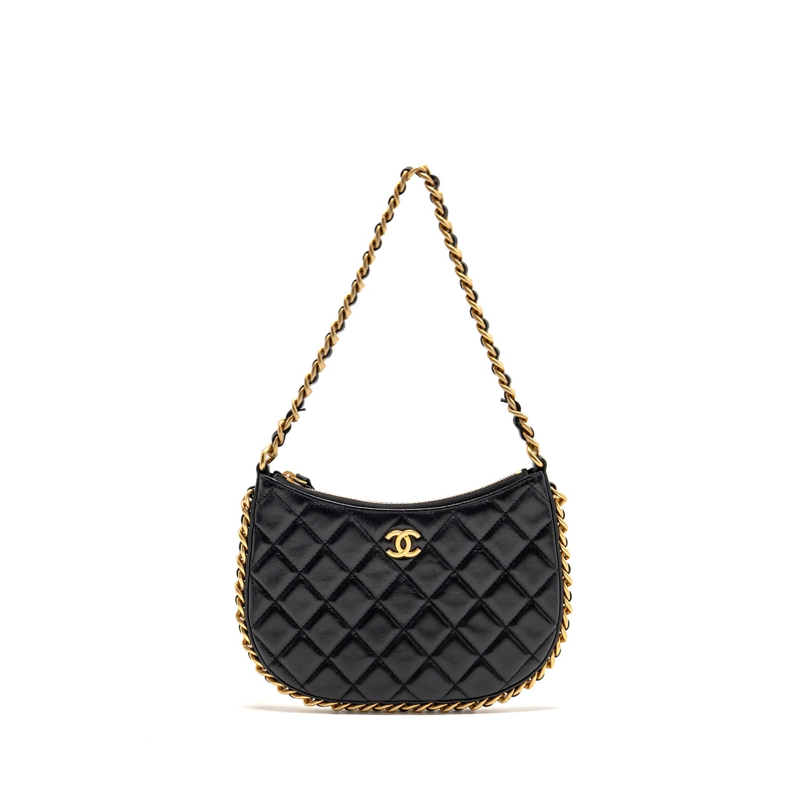 Chanel Round Hobo Bag Lambskin