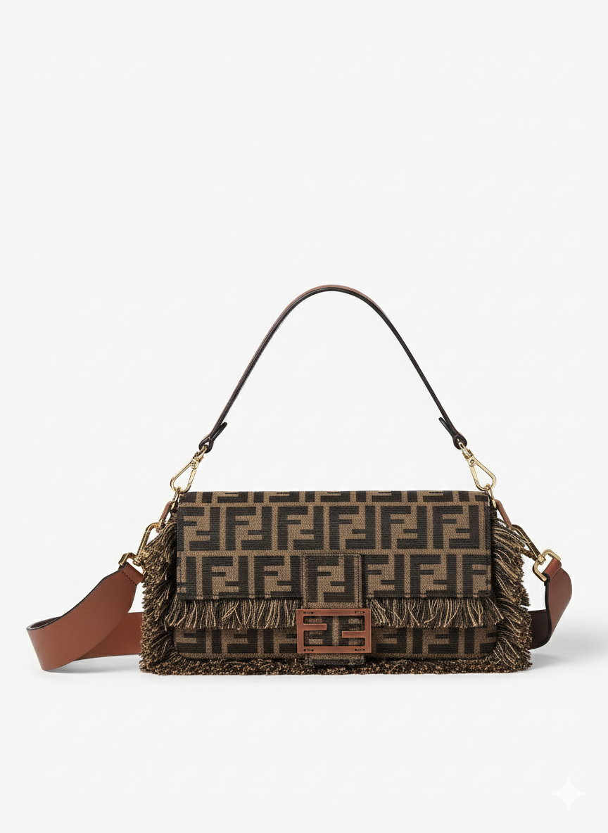 Fendi Baguette FF Jacquard Bag