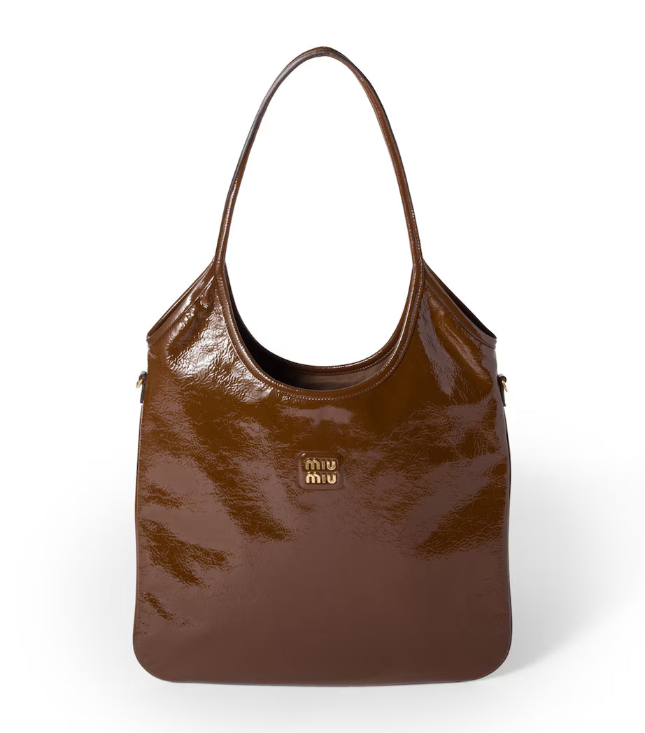 Miu Miu Patent Naplak Leather Ivy Tote Bag