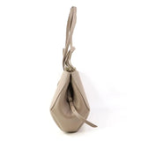Polene Grained Beige Leather Tote Bag