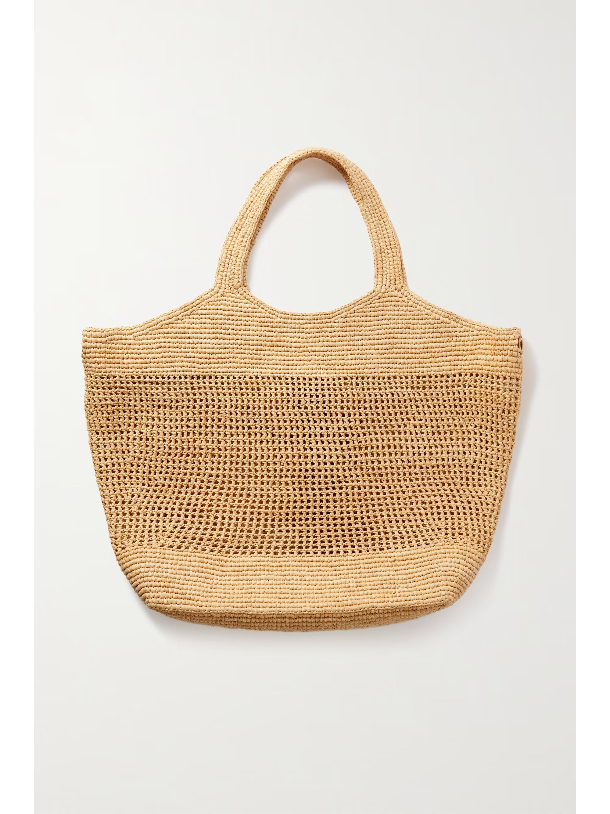 SAINT LAURENT Icare maxi embellished leather-trimmed raffia tote